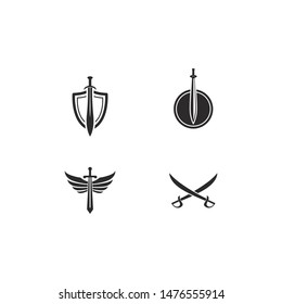 Set of swords logo template vector icon illustration design 
