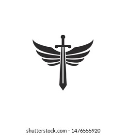Sword Wings Logo Icon Vector Illustration Stock Vector (Royalty Free ...