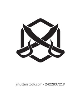 Set of swords logo template vector icon illustration design