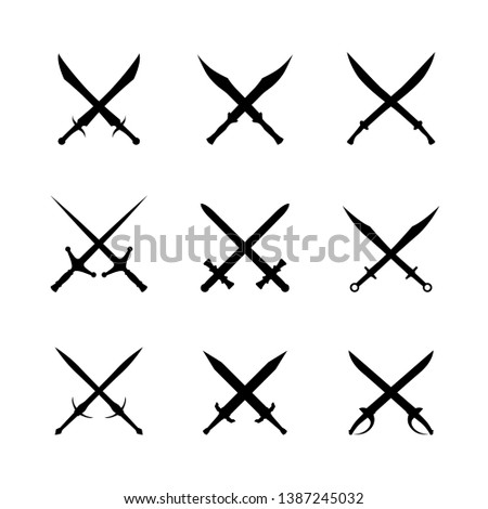 set of swords. sword isolated on white background design template elements