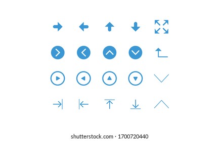 set for symbol arrow icons, vector set, arrow set, arrow buttons.