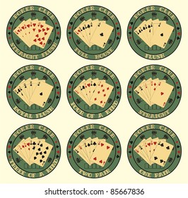 Set of symbol club poker