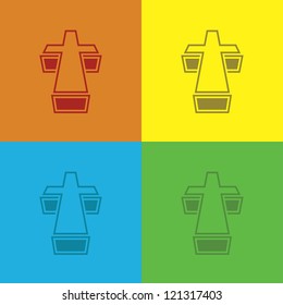 set of symbol crosses in perspective - illustration