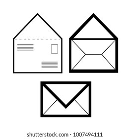 set  symbol of envelope icon  vector illustration