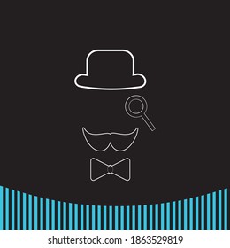 Set of symbol for gentlemen on black background 