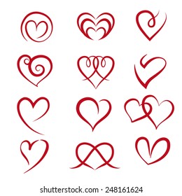 Set of symbol heart. - vector illustrator 