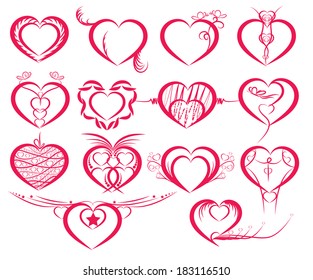 Set of symbol hearts