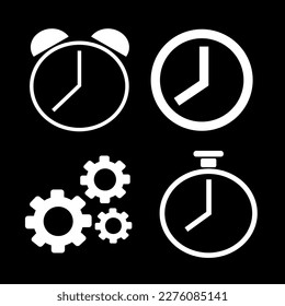 set symbol icon isolated on black background, vector illustration