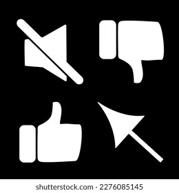 set symbol icon isolated on black background, vector illustration