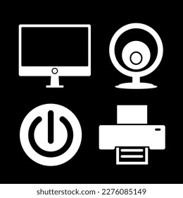 set symbol icon isolated on black background, vector illustration