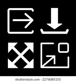set symbol icon isolated on black background, vector illustration