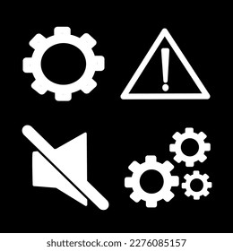 set symbol icon isolated on black background, vector illustration