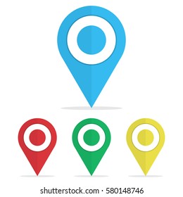 Set of symbol icon map pointers. Vector illustration