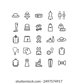 set of symbol to illustrate fashion theme