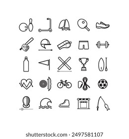 set of symbol to illustrate sport theme