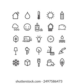 set of symbol to illustrate the theme of ecological habitat