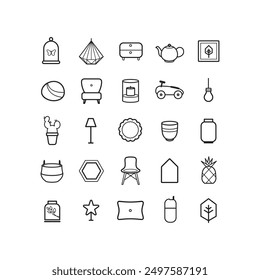 set of symbol to illustrate the theme of object design