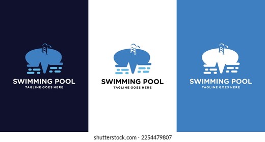 Conjunto de símbolos Diseño del logotipo de la Piscina Ilustración vectorial.