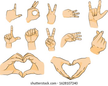 Set symbol using fingers to tell love to your loved ones, I love you the acronym is I.L.Y