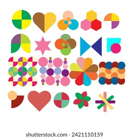 a set of symbol vector design, set of shape vector design, 