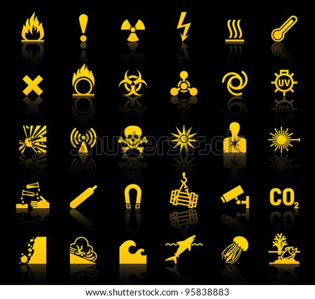 Set symbols danger icons