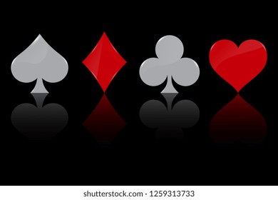 Set Symbols Deck Cards Playing Poker Stock Vector (Royalty Free) 1259313733