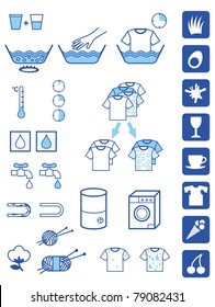 Set of symbols for detergent powder instructions