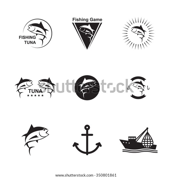 Set Symbols Fishing Stock Vector (Royalty Free) 350801861 | Shutterstock