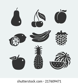 Set of symbols fruit