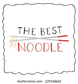 Set of symbols icons Chinese food in retro style lettering Chinese noodles, and lettering. Logos.