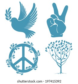 Set of symbols for the International Day of Peace. 