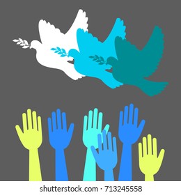 Set of symbols for the International Day of Peace.