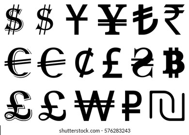 currency of different country with symbol