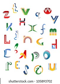 Set of symbols, letters and icons for alphabet design, such logo. Vector version also available in gallery