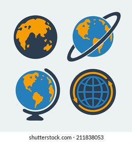 Set of  symbols planet  