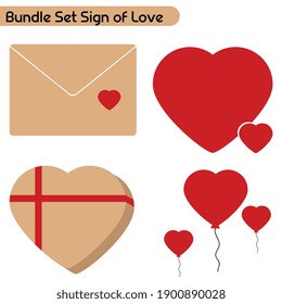 A set of symbols in the shape of love. Perfect to describe Valentine's Day.
