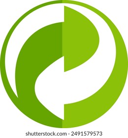Conjunto de símbolos y signos para el diseño de productos de embalaje, información sobre las mercancías que se transportan y un signo de reciclaje, símbolos verdes aislados sobre fondo blanco