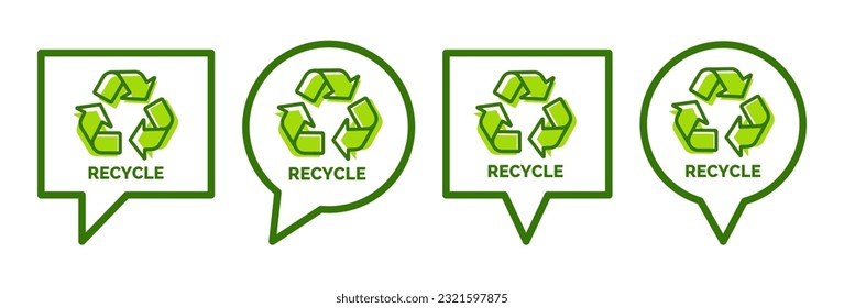 Set of symbols and signs for design of recycle label products