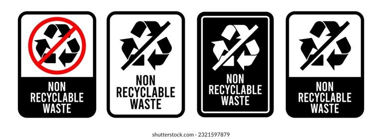 Set of symbols and signs for design of recycle label products