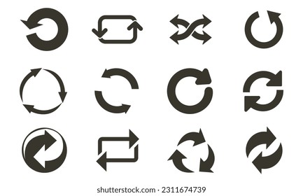 Set of symbols and signs of recycling, symbols isolated on white background