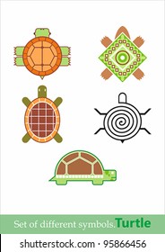 set symbols of the turtle. icon. vector illustration