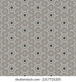 Satz symmetrischer abstrakter, nahtloser Planiermuster, Vektorgrafik. Retro-Hintergrundgewebe. Vintage überprüfen die geometrische Struktur der Textilien-Druck, Packpapier, Geschenkkarte, Tapete flach Design.