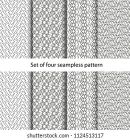 Set of symmetrical abstract vector background. Black and white colors.