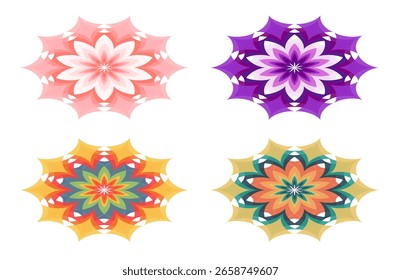 Set Of Symmetrical Line Art for Backgrounds, Presentations, and Web Interfaces