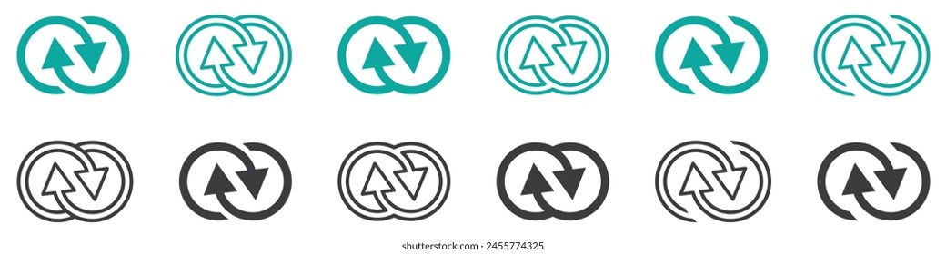 Set of synergy icons. Arrow synergy logo. EPS10. Vector illustration.