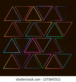 Set of synthwave triangles with gradient colors. 