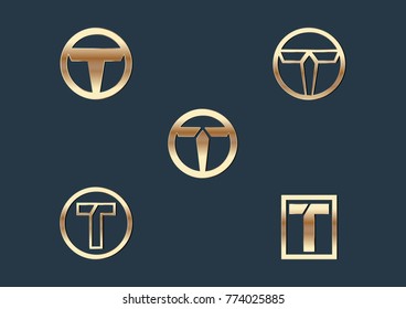 Set of T Letter Logo Template Design Vector