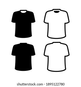 Set Of T Shirt Blank Template Illustration. Icon, Symbol Of Clothing. Front End And Back End View.