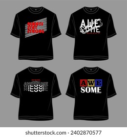 set t shirt typography awesome for print