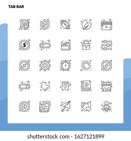 Set of Tab Bar Line Icon set 25 Icons. Vector Minimalism Style Design Black Icons Set. Linear pictogram pack.